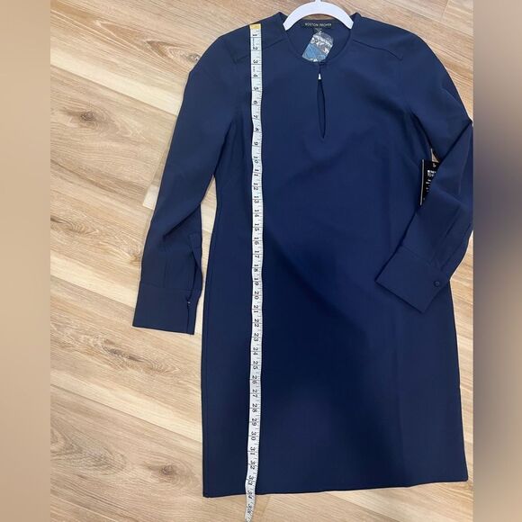 BOSTON PROPER Blue Keyhole Dress - Picture 6 of 11